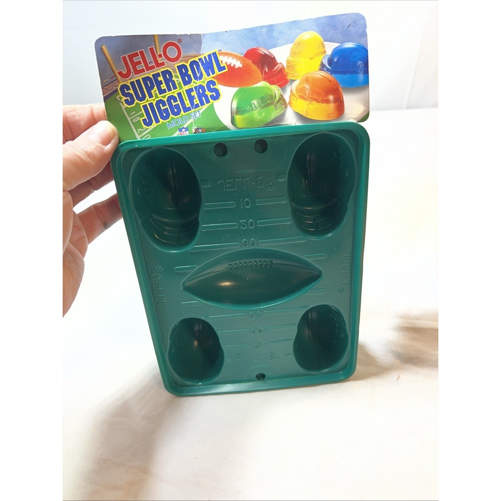 JELL-O Super Bowl Jigglers Mold Set Football & Helmet Shapes Plastic